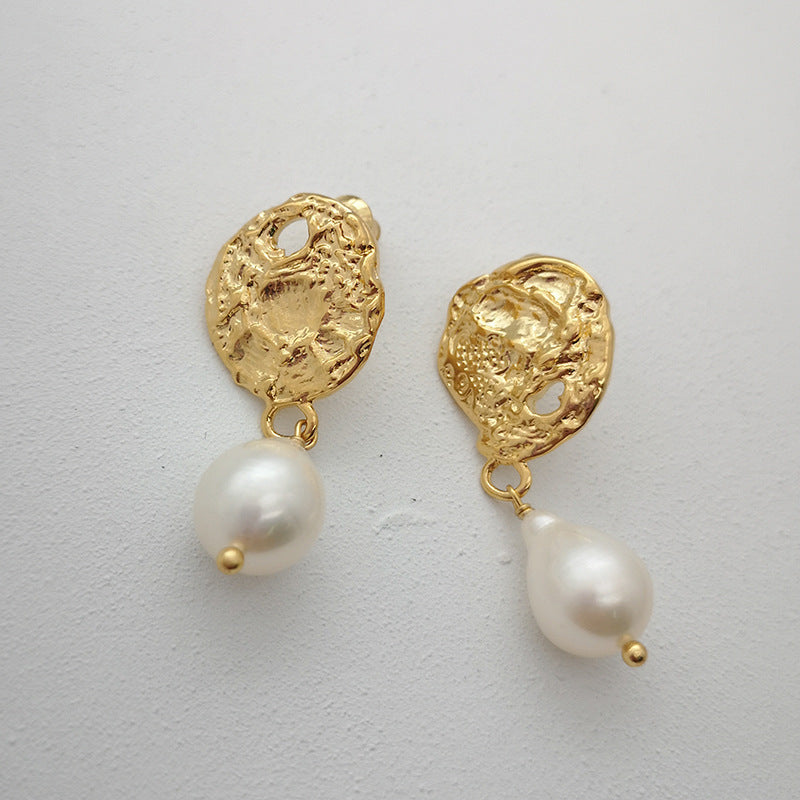 Natural Baroque Pearl Earrings New Trendy Fashion Cold Wind Bohemian Lighthouse Earrings New Products
