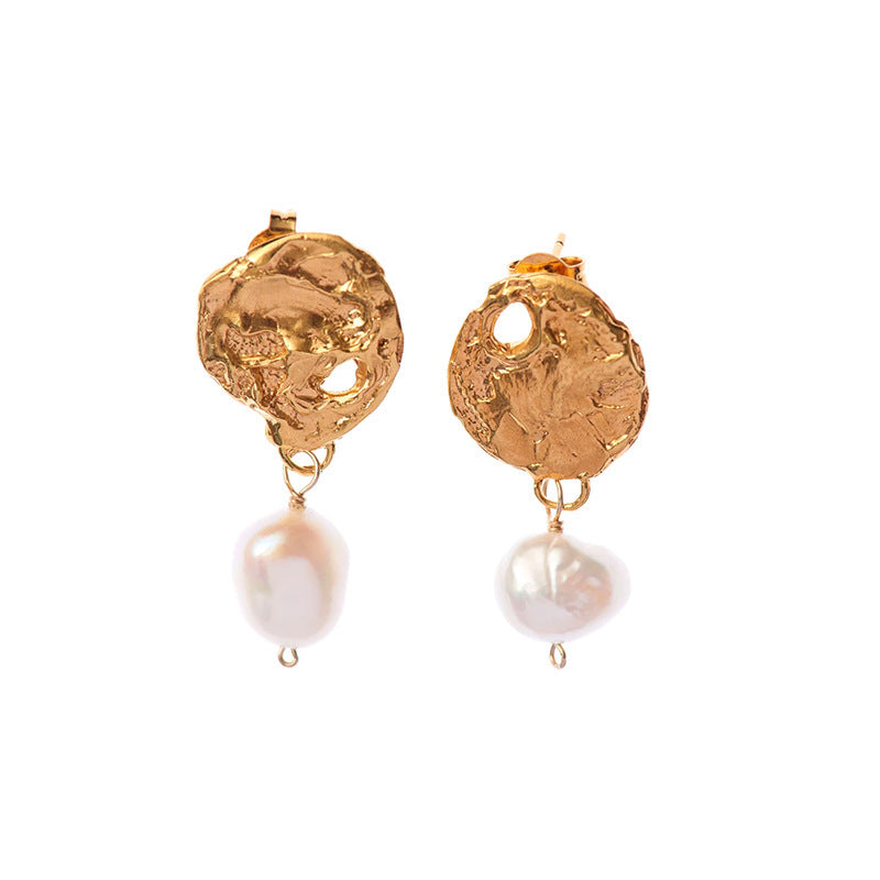 Natural Baroque Pearl Earrings New Trendy Fashion Cold Wind Bohemian Lighthouse Earrings New Products