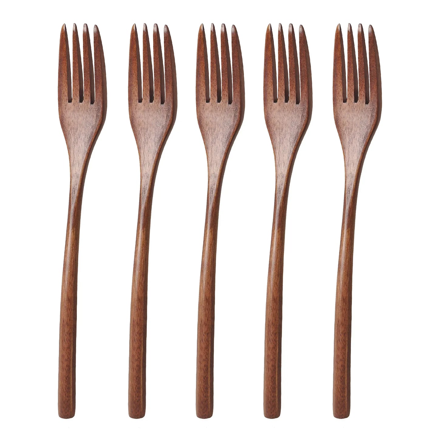 5 Pieces Wooden Spoon Soup and Fork Eco Friendly Products Tableware Natural Ellipse Ladle Set s for Cooking