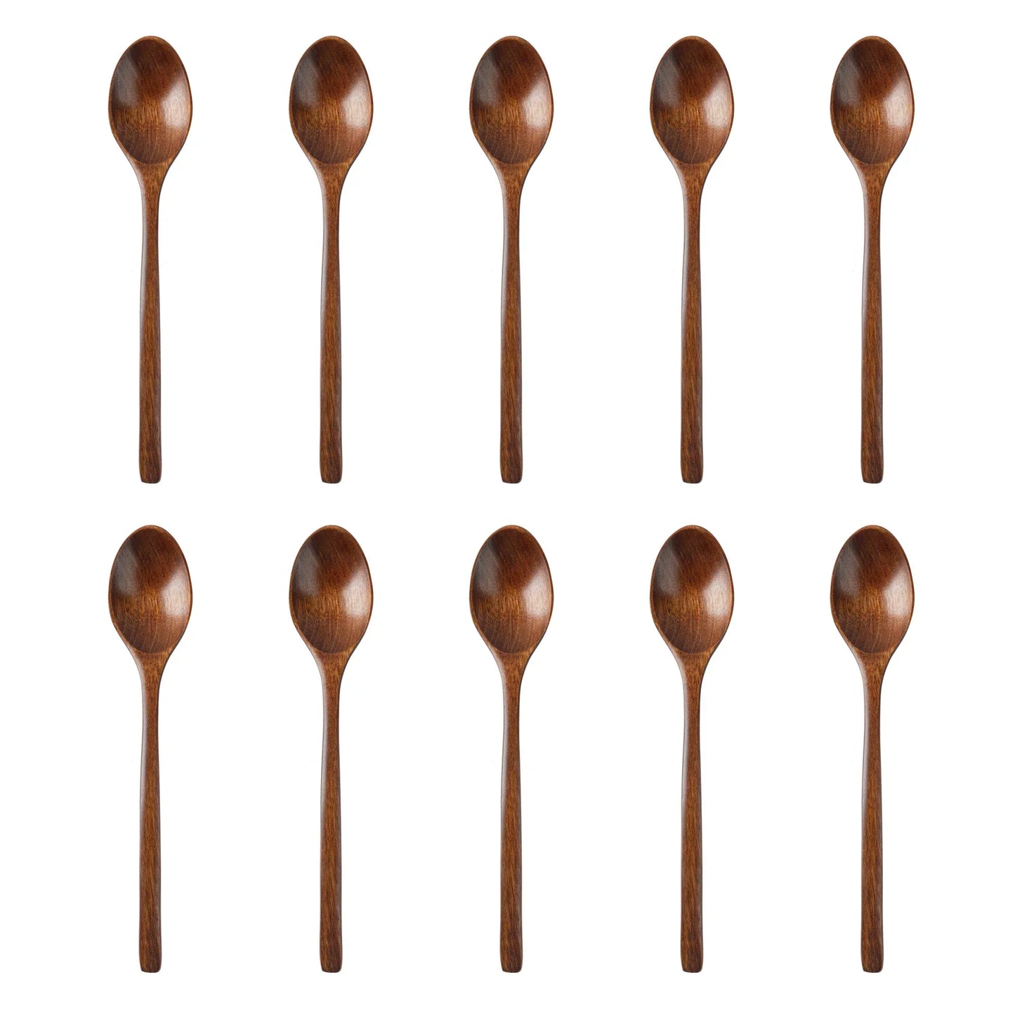 5 Pieces Wooden Spoon Soup and Fork Eco Friendly Products Tableware Natural Ellipse Ladle Set s for Cooking