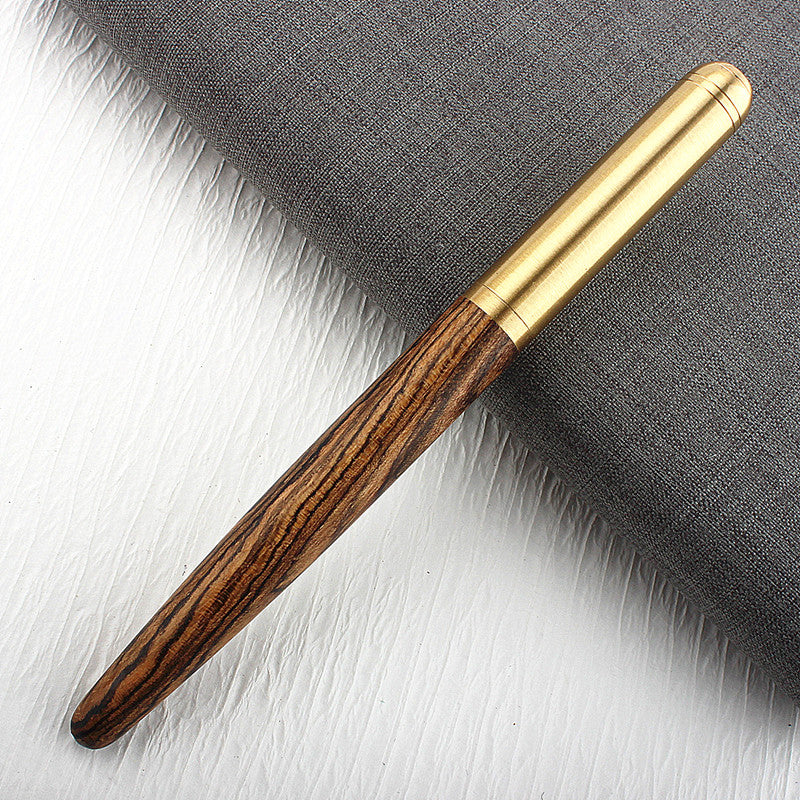 Luxury Quality Red Wood Fountain Pen Brass Copper Calligraphy Golden M Nib INK Pen Business Office School Supplies