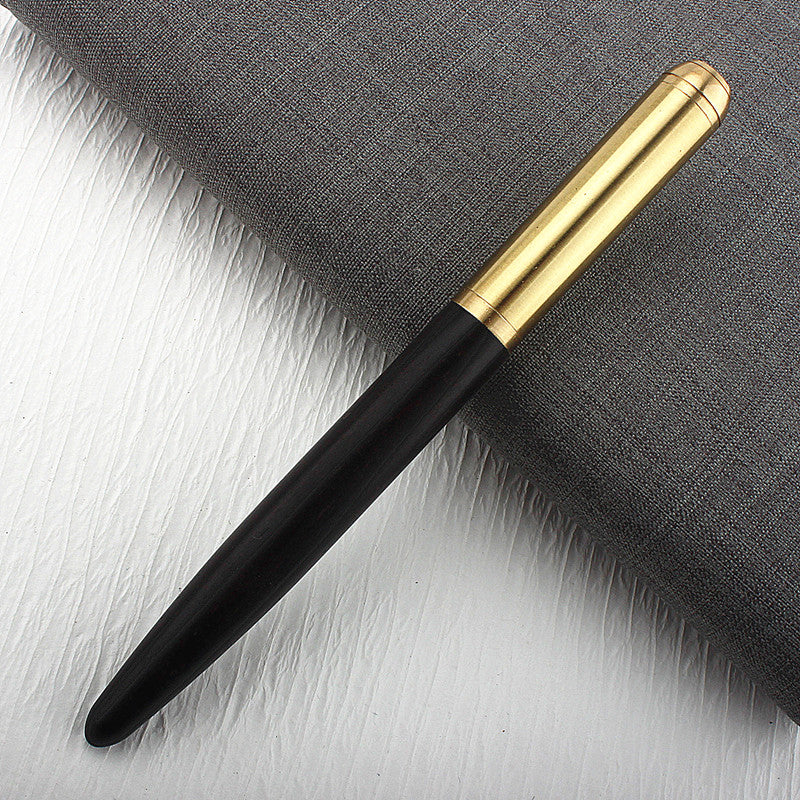Luxury Quality Red Wood Fountain Pen Brass Copper Calligraphy Golden M Nib INK Pen Business Office School Supplies